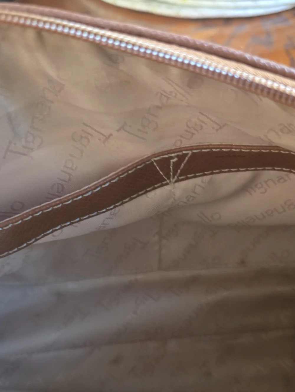 Tignanello Leather Cylinder Shaped Handbag